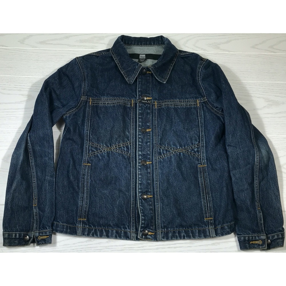 Vintage Marithe Francois Girbaud Denim Jacket Women Large Blue Button Up Cotton